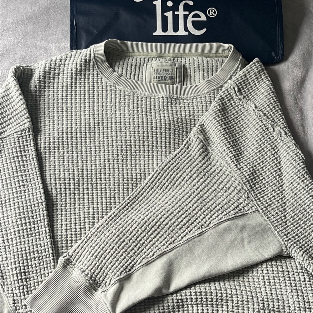 Woman’s sage green Waffle Knit Sweater